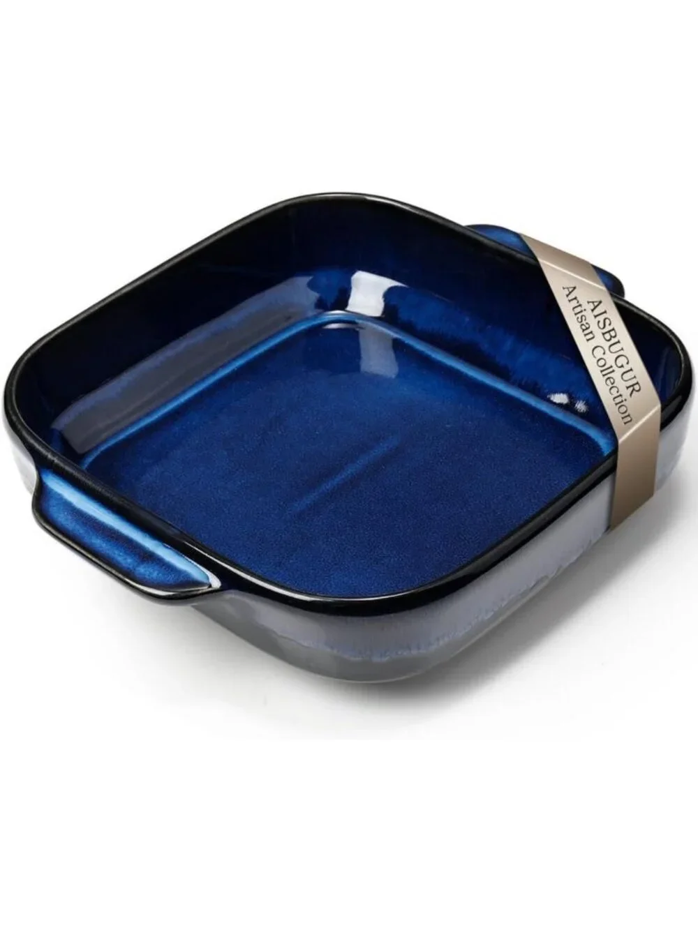 Ceramic 8x8 Square Baking Dish with Handle - Perfect for Brownies, Lasagna